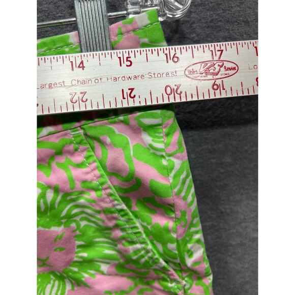 Lilly Pulitzer The Callahan Short Sunnyside Lion Preppy Green/Pink Womens Size 4 - Picture 6 of 7
